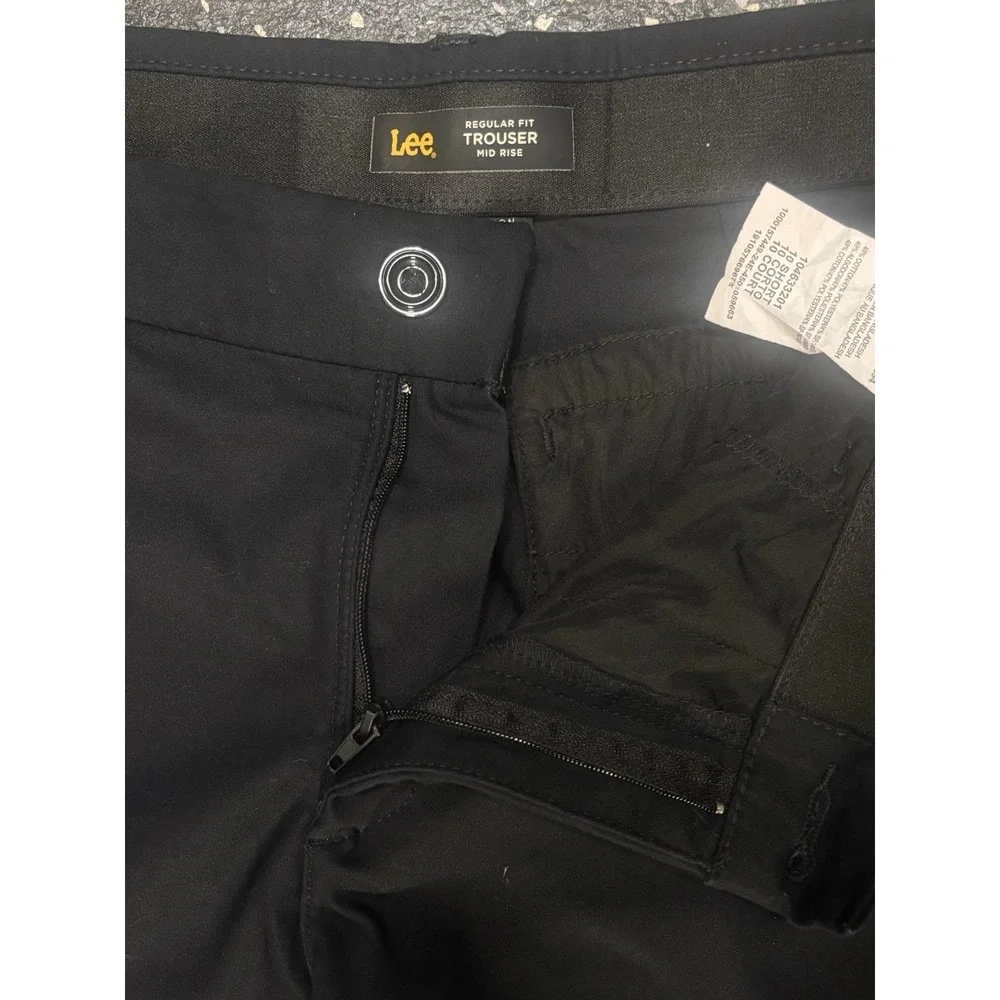 Lee Flex Motion Black Trousers Women Mid Rise Straight Flex 10‎ Short Flex Waist